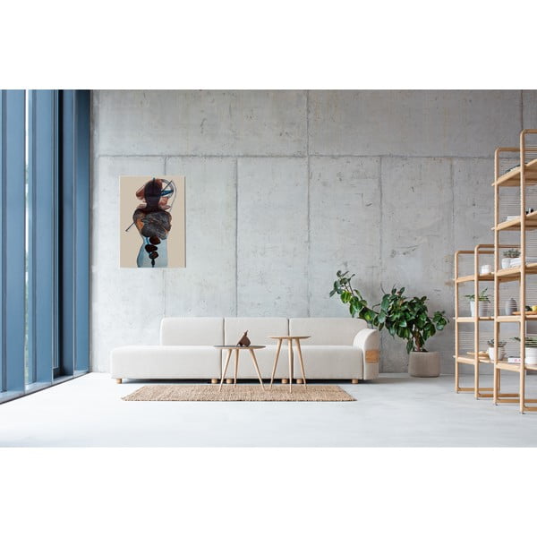 Svetlo siv kavč modul (levi kot) iz mešanice volne in lanu Hugg - Gazzda-image-1