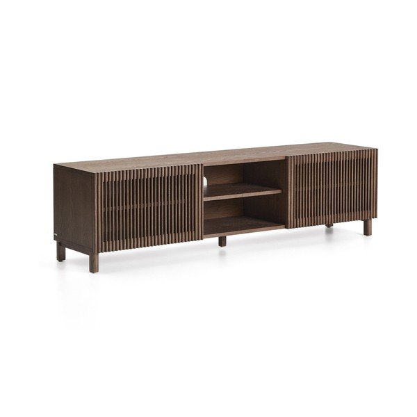 Temno rjava TV omarica v orehovem dekorju 180x49,5x42,5 cm Beyla – Kave Home