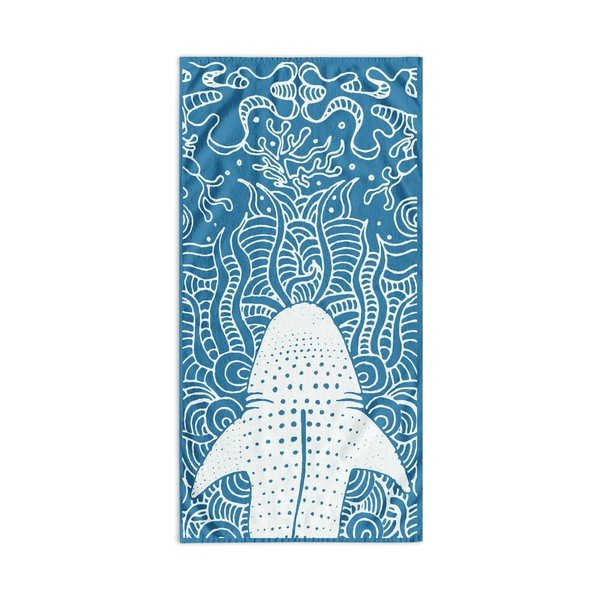 Modra brisača za plažo 90x180 cm Shark - DecoKing