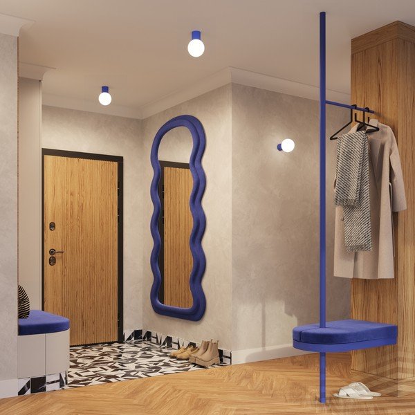 Modra stropna svetilka s steklenim senčilom ø 12 cm Orbital – Sollux-image-4