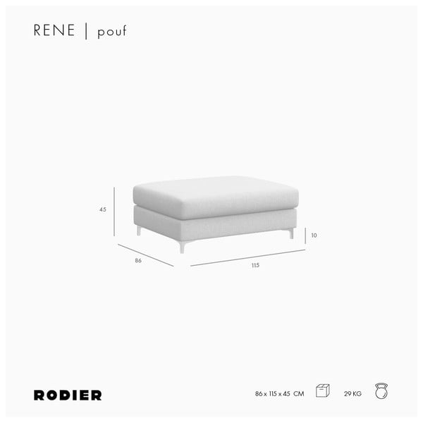 Rjav žameten tabure Rene – Rodier-image-4