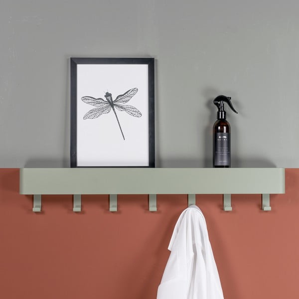 Prašno zelen kovinski stenski obešalnik s polico 72 cm Dax Play – Spinder Design-image-3