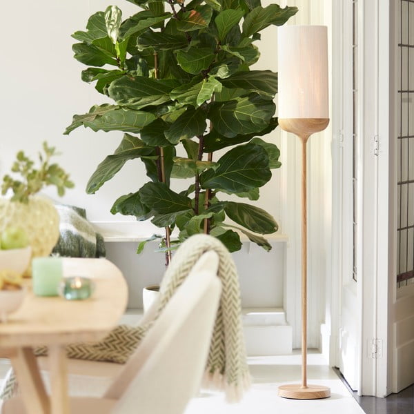 Stoječa svetilka v naravni barvi s tekstilnim senčilom (višina 159 cm) Dania – Light & Living-image-1