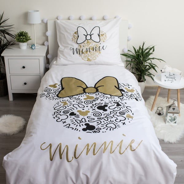 Bombažna otroška posteljnina 140x200 cm Minnie Gold – Jerry Fabrics