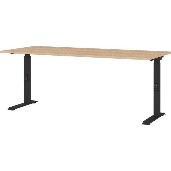 Pisalna miza z nastavljivo višino z mizno ploščo v hrastovem dekorju 80x180 cm Lissabon – Germania