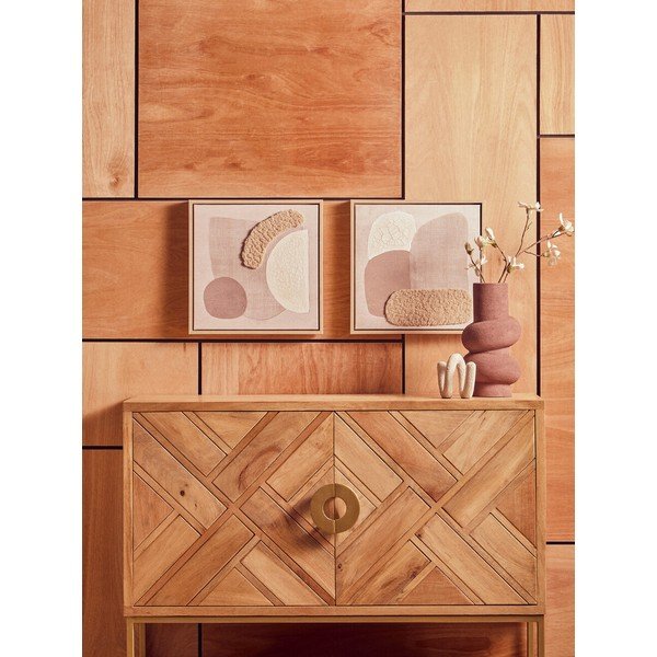 3D slike v kompletu 2 ks z okvirjem/na platnu 40x40 cm Astratto – Premier Housewares-image-1