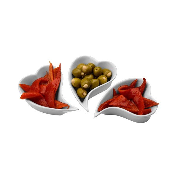 Komplet 3 porcelanastih servirnih skled Premier Housewares Heart Shape-image-1