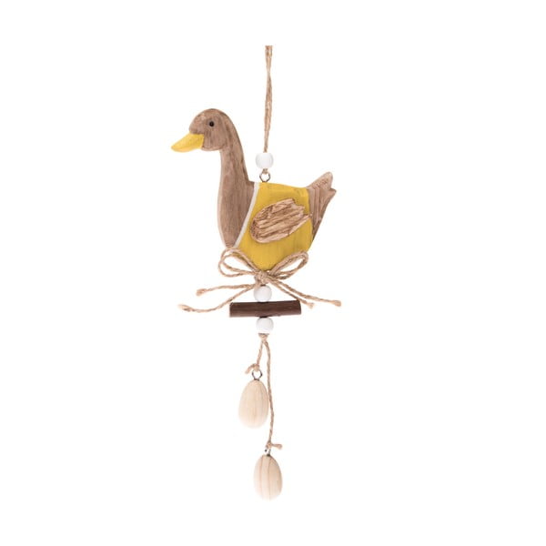 Rumena lesena velikonočna viseča dekoracija Dakls Duckie