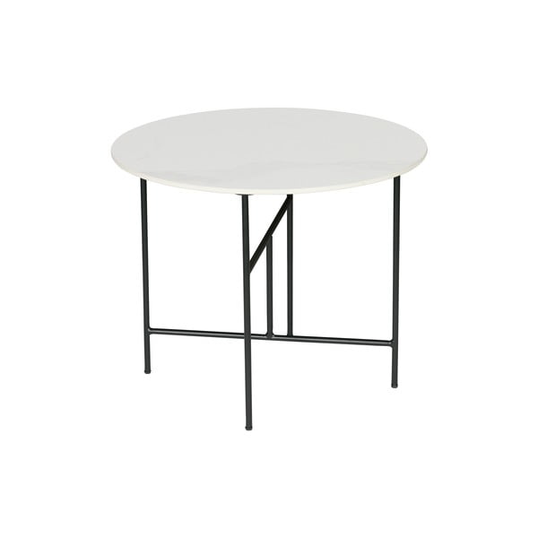 Bela kavna mizica s porcelanasto ploščo WOOOD Vida, ⌀ 60 cm