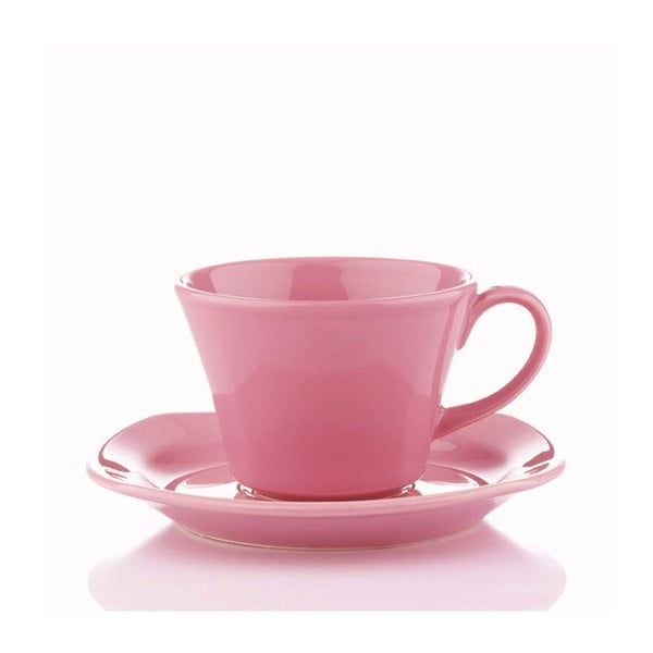 Komplet skodelic za kavo 200 ml, roza, 6 kosov