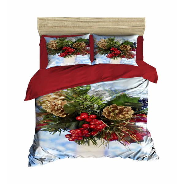 Božična posteljnina za zakonsko posteljo z rjuho Mattia, 160 x 220 cm