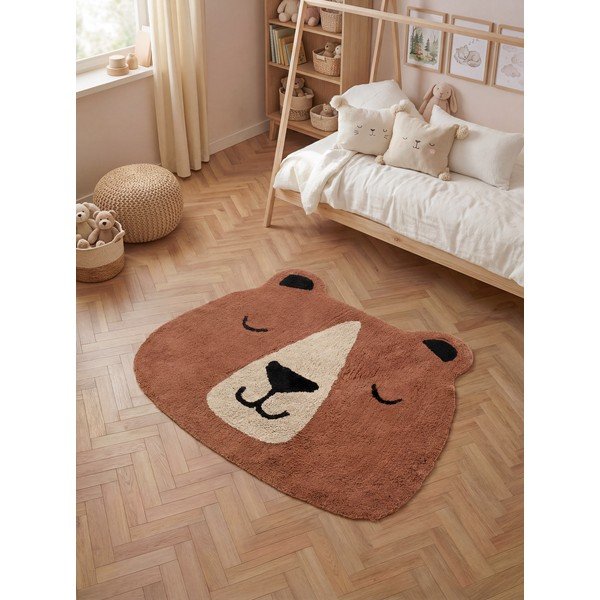 Rjava pralna/ročno tkana bombažna otroška preproga 101x120 cm Snuggle Benni – Hanse Home-image-1