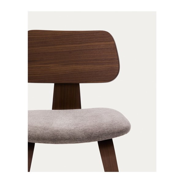 Bež jedilni stol v orehovem dekorju Gena – Kave Home-image-3