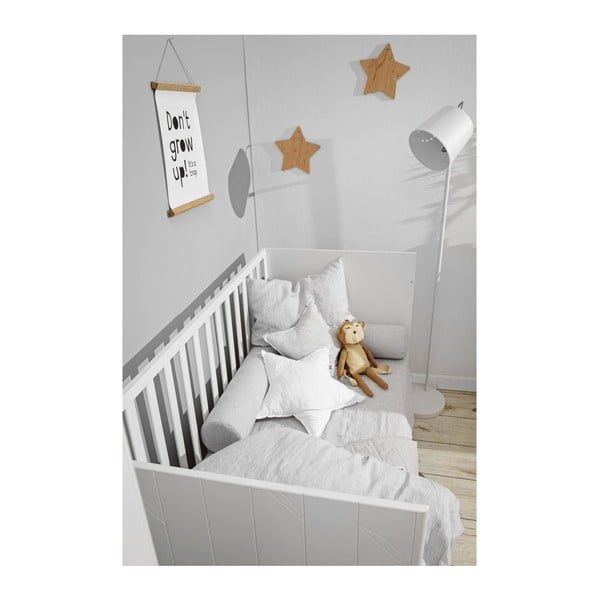 Siv lanen otroški vzglavnik v obliki zvezde BELLAMY Stripes-image-1