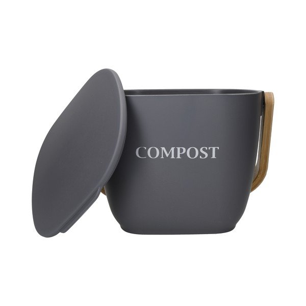 Temno siv bambusov koš za organske odpadke Kitchen Craft Natural Elements-image-2