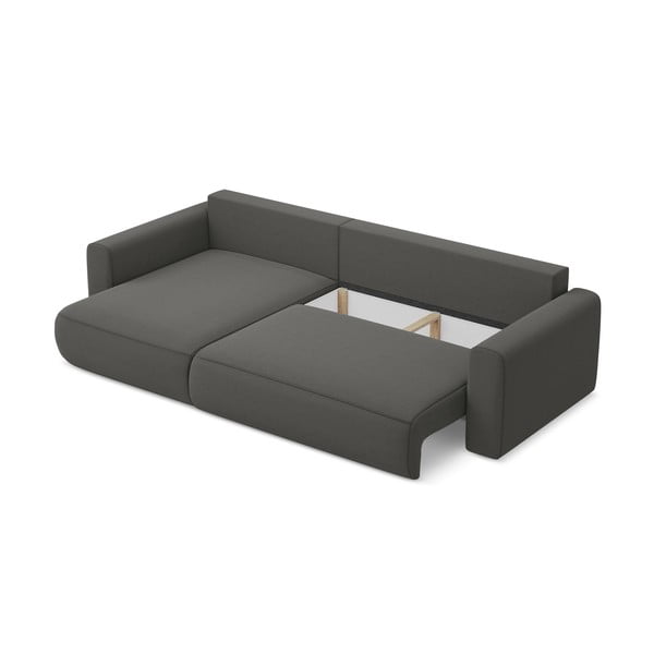 Temno siva žametna raztegljiva/s prostorom za shranjevanje kotna sedežna garnitura (levi kot/z ležalnikom) Kapua – Makamii-image-4
