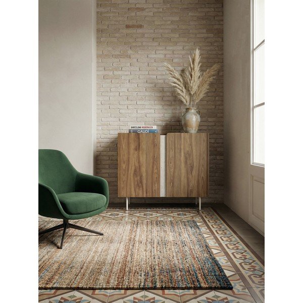 Omarica v hrastovem dekorju v naravni barvi 100x82,5x40 cm Lucile – Marckeric-image-1