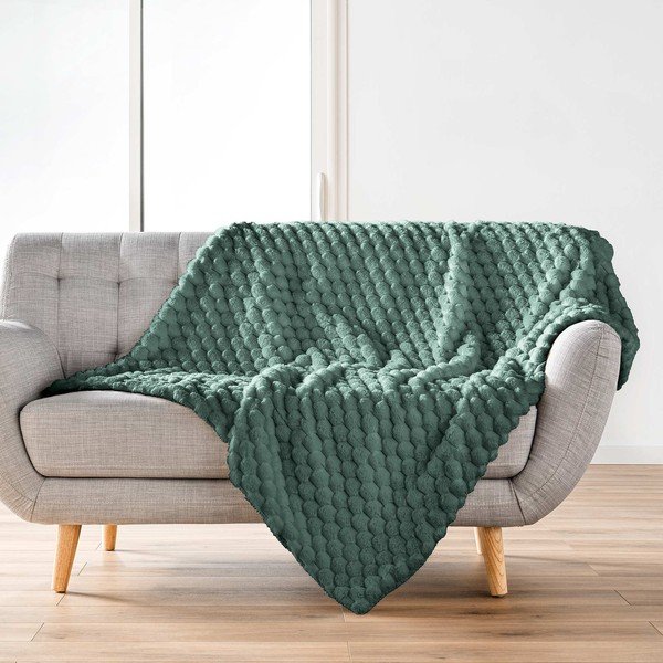 Zelena odeja iz mikropliša 220x240 cm Frosty – douceur d'intérieur-image-3