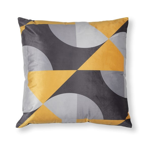 Siva in rumena prevleka za vzglavnik La Forma Rise, 45 x 45 cm