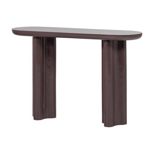 Temno rjava stranska mizica v sijajnem dekorju 35x120 cm Evara – WOOOD-image-2