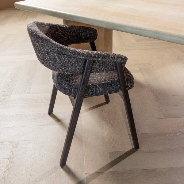 Temno rjav oblazinjen jedilni stol z nasloni za roke Tunar – WOOOD-image-1