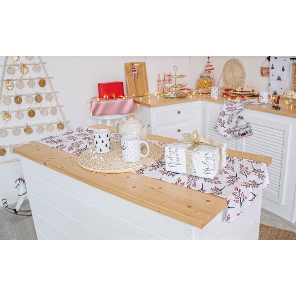 Božični bombažni namizni tekač 140x40 cm Rowan Berries - Butter Kings-image-1