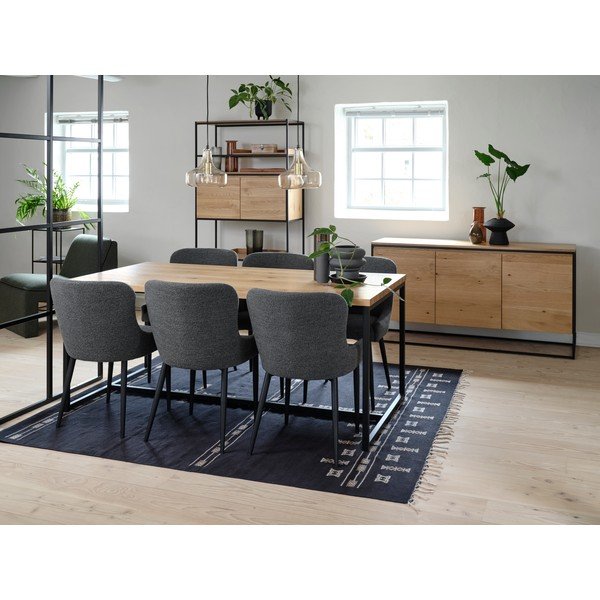Jedilna miza z mizno ploščo v hrastovem dekorju 90x180 cm Rivoli – Unique Furniture-image-2