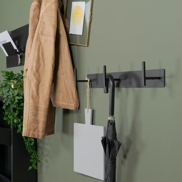Črn kovinski stenski obešalnik 44 cm Chapman – Spinder Design-image-3