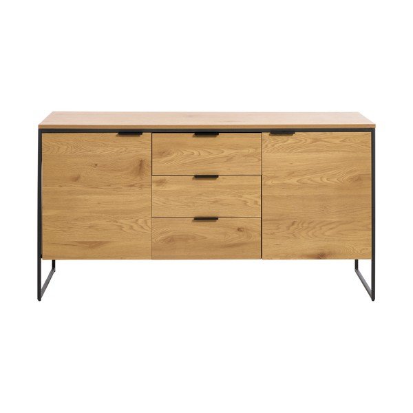 Komoda v hrastovem dekorju v naravni barvi 155x81x45 cm Cesura – Unique Furniture