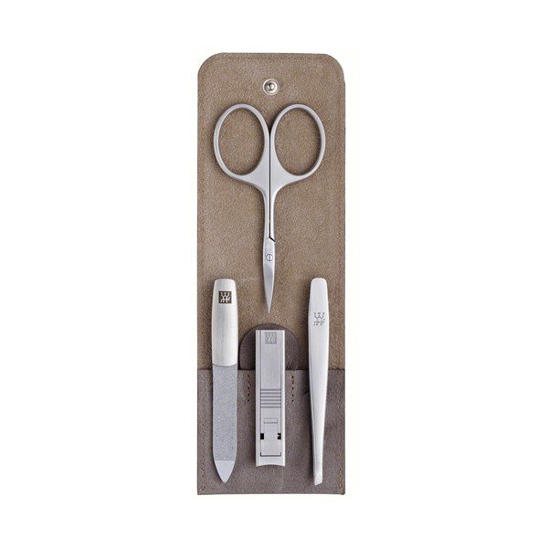 Manikura Taupe v sivi usnjeni torbici, 4 kosi-image-2