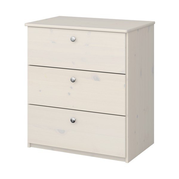 Bela nizka otroška komoda iz borovega lesa 64x72 cm Memphis - Tvilum-image-1