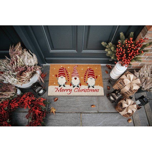 Predpražnik z božičnim motivom iz kokosovih vlaken 40x70 cm Christmas Gnomes – Hanse Home-image-1