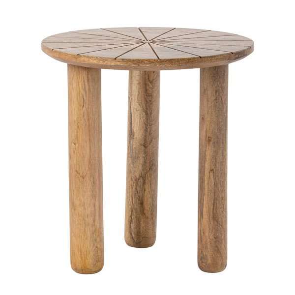 Okrogla stranska mizica iz masivnega manga ø 40 cm Stella – Bloomingville