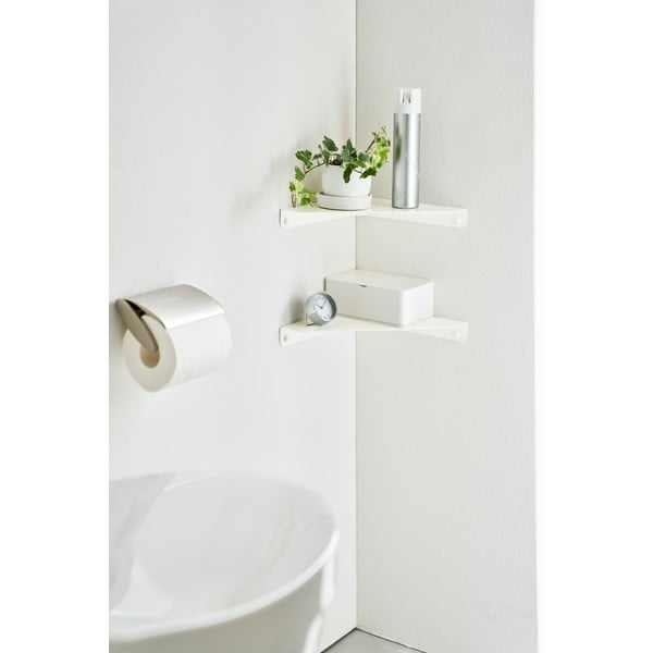 Bela kotna kovinska polica 22 cm Tower – YAMAZAKI-image-1