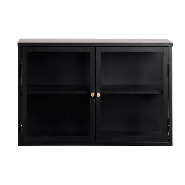 Črna kovinska vitrina 90x60 cm Carmel – Unique Furniture