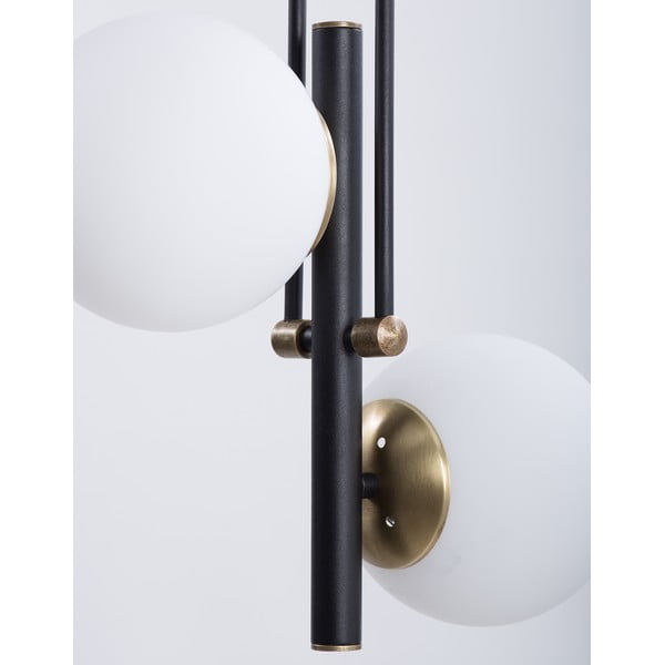 Črno-bela stropna svetilka s steklenim senčilom ø 15 cm Libra – Squid Lighting-image-3