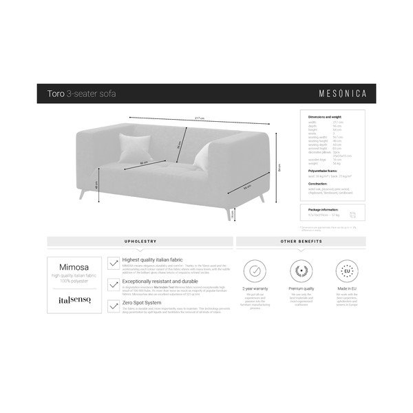 Medeno rumena zofa MESONICA Toro, 217 cm-image-3