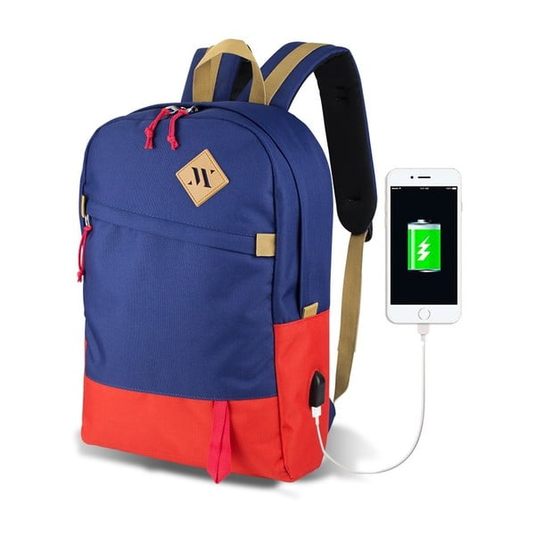 Modro-rdeč nahrbtnik z USB priključkom My Valice FREEDOM Smart Bag