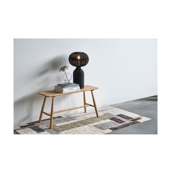 Črna namizna svetilka s senčnikom iz ratana (višina 43 cm) Werna – Villa Collection-image-1