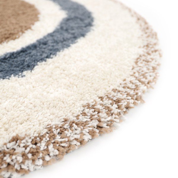 Bež-kremno bela otroška preproga iz mešanice jute ø120 cm Bohemian Rainbow Bleu – Nattiot-image-2