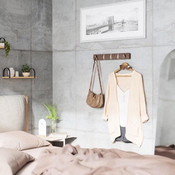 Siv stenski obešalnik iz lesa topola Flip - Umbra-image-1