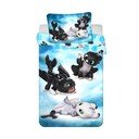 Modra bombažna otroška posteljnina za otroško posteljico 100x135 cm How to Train Your Dragon "Babies" – Jerry Fabrics