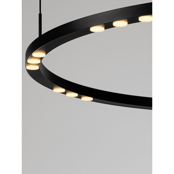 Mat črna aluminijasta LED zatemnitvena viseča svetilka ø 80 cm Lunette – Nova Luce-image-2