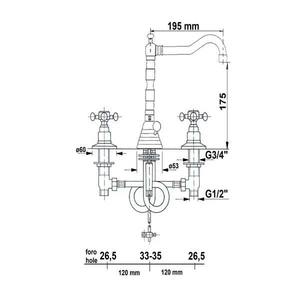 Armatura za umivalnik v sijajno srebrni barvi Antea – Sapho-image-1