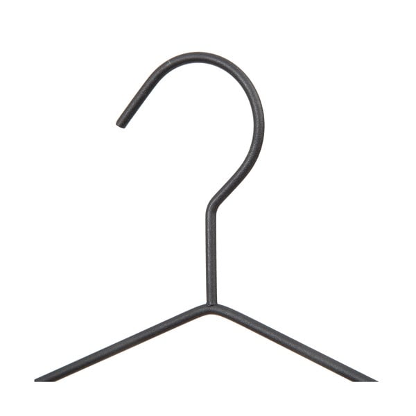 Komplet 2 črnih obešalnikov za oblačila z lesenim detajlom Compactor Frosted-image-2