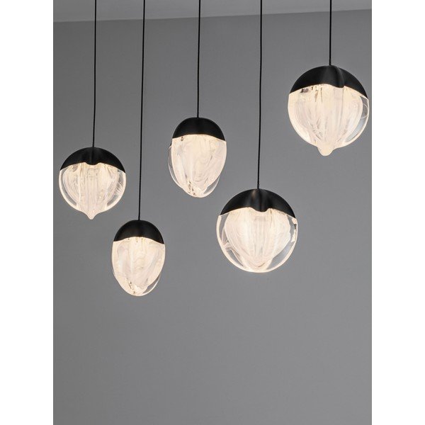 Mat črna aluminijasta LED zatemnitvena viseča svetilka s steklenim senčilom Alicia – Nova Luce-image-2