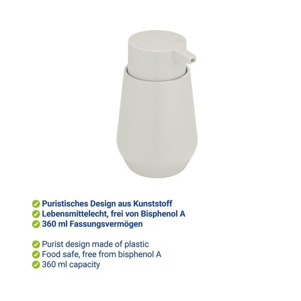 Kremno bel plastičen dozirnik za milo 360 ml Vara – Allstar-image-2