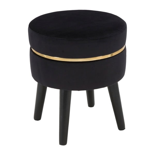 Mauro Ferretti Paris črn oblazinjen stolček, ⌀ 35 cm-image-3