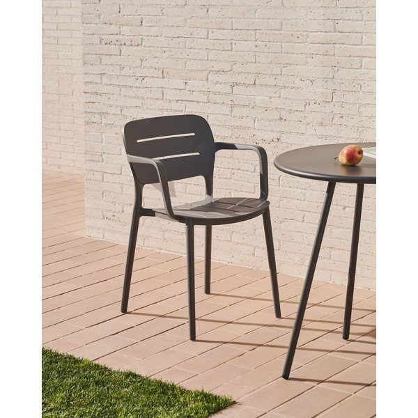 Siv plastičen vrtni stol Morella – Kave Home-image-3