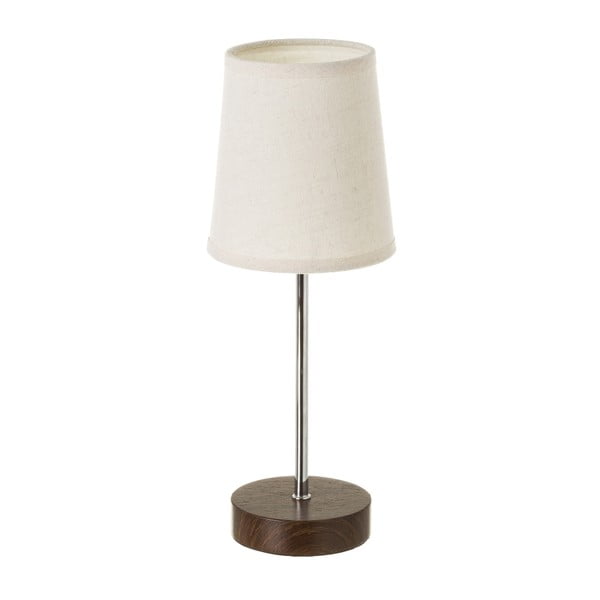 Bela/rjava namizna svetilka s tekstilnim senčnikom (višina 34,5 cm) – Casa Selección